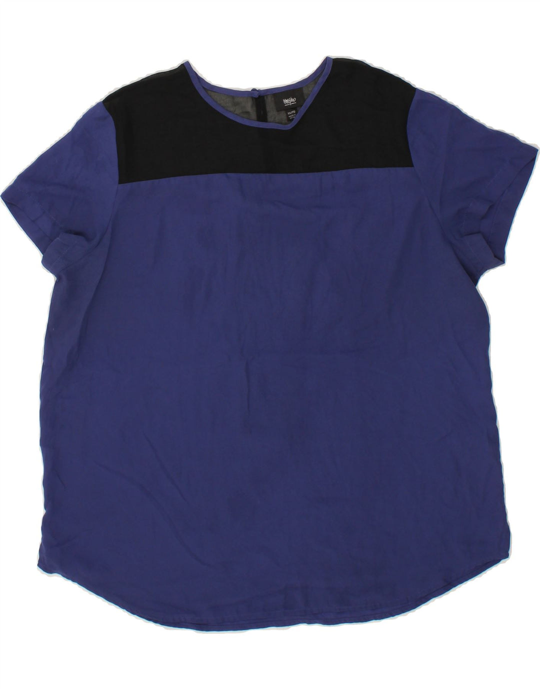 MOSSIMO Womens T-Shirt Top UK 20 2XL Navy Blue Colourblock Polyester Vintage Mossimo and Second-Hand Mossimo from Messina Hembry 