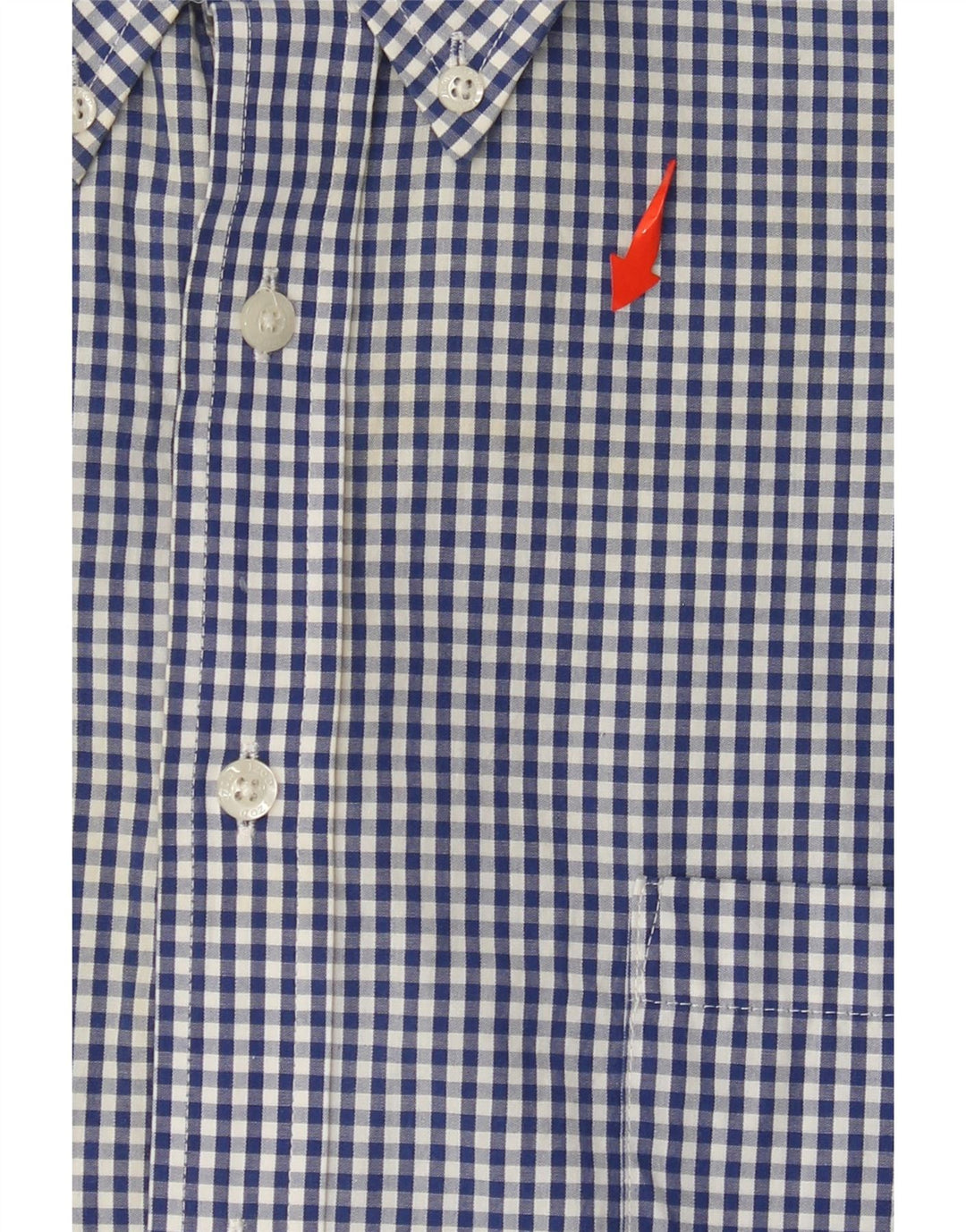 IZOD Herren-Hemd mit normaler Passform, Größe 18 2XL, blaue Gingham-Baumwolle