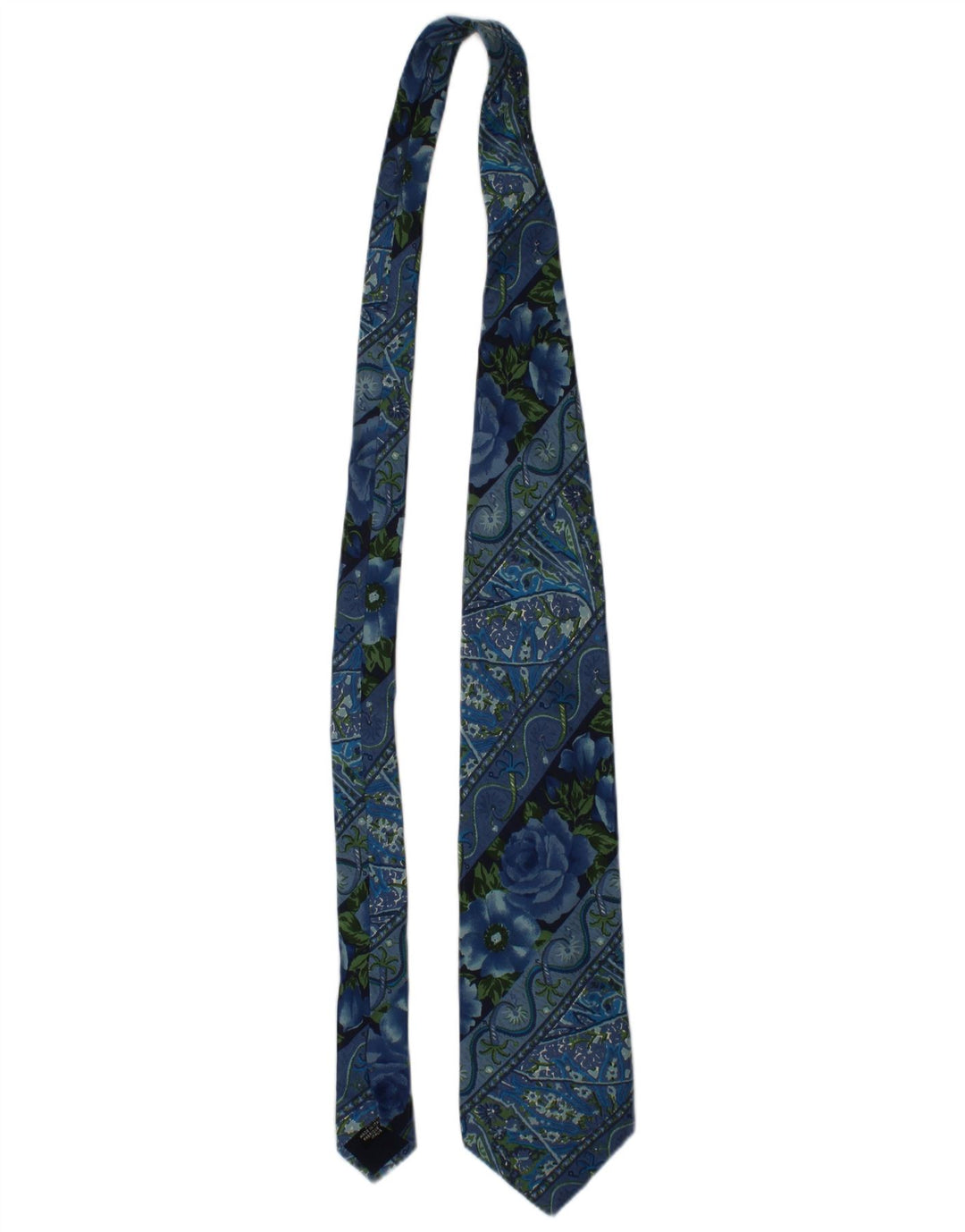 Kenzo Herren-Krawatte, Einheitsgröße, Blau, Blumenmuster, Seide, Designer