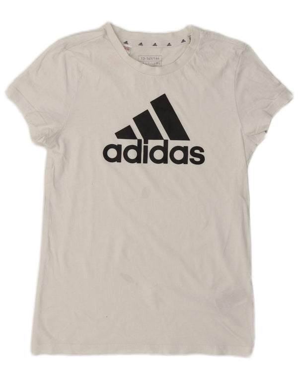 Adidas Jungen T-Shirt mit Grafik, 13–14 Jahre, weiße Baumwolle