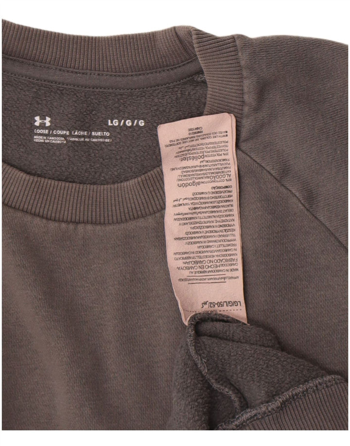 Under Armour Herren-Sweatshirt-Pullover, große graue Baumwolle