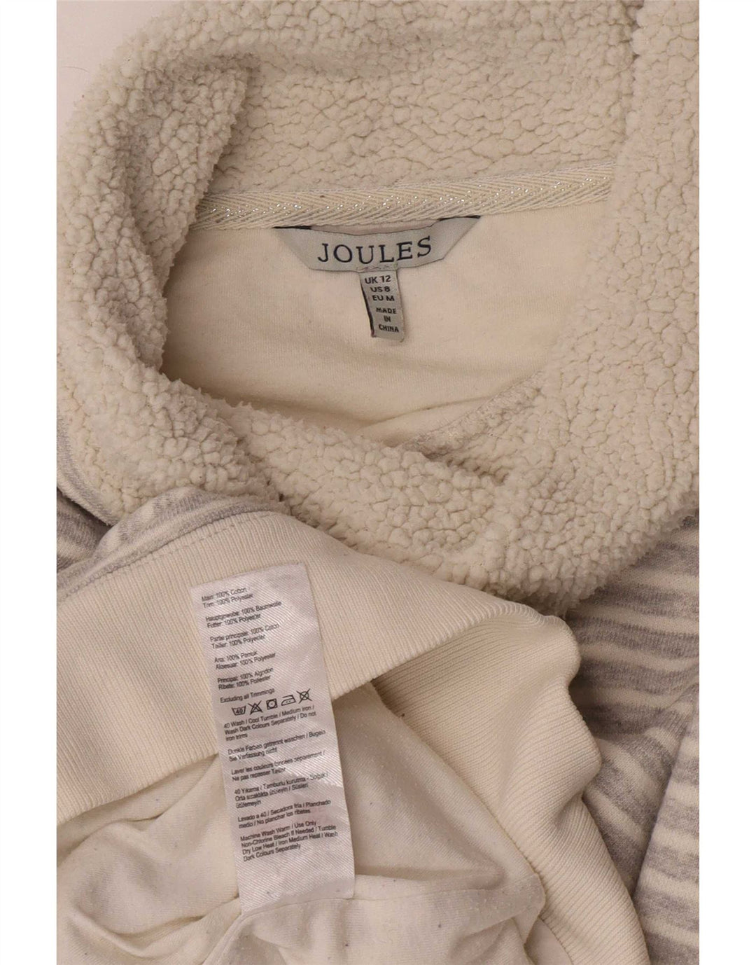 Joules Damen-Pullover mit Rollkragen, UK 12, mittelgrau, Nadelstreifen