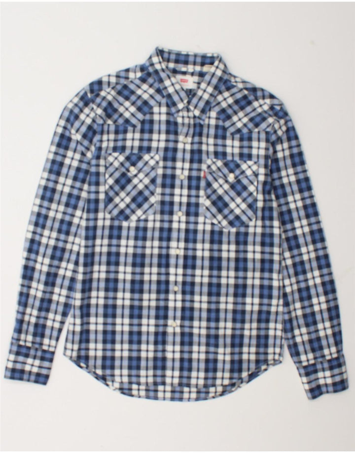 Levi's Herrenhemd, klein, blau kariert, Baumwolle