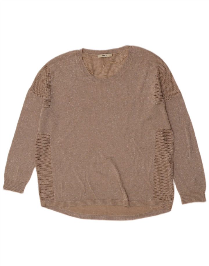 Oasis Damen-Pullover in Übergröße mit U-Boot-Ausschnitt, Gr. 14, Mittelbeige meliert