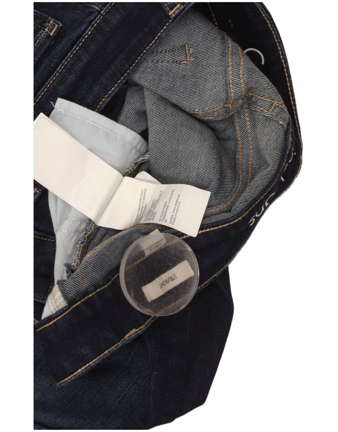 Calvin Klein Damen Straight Jeans W27 L32 Marineblaue Baumwolle