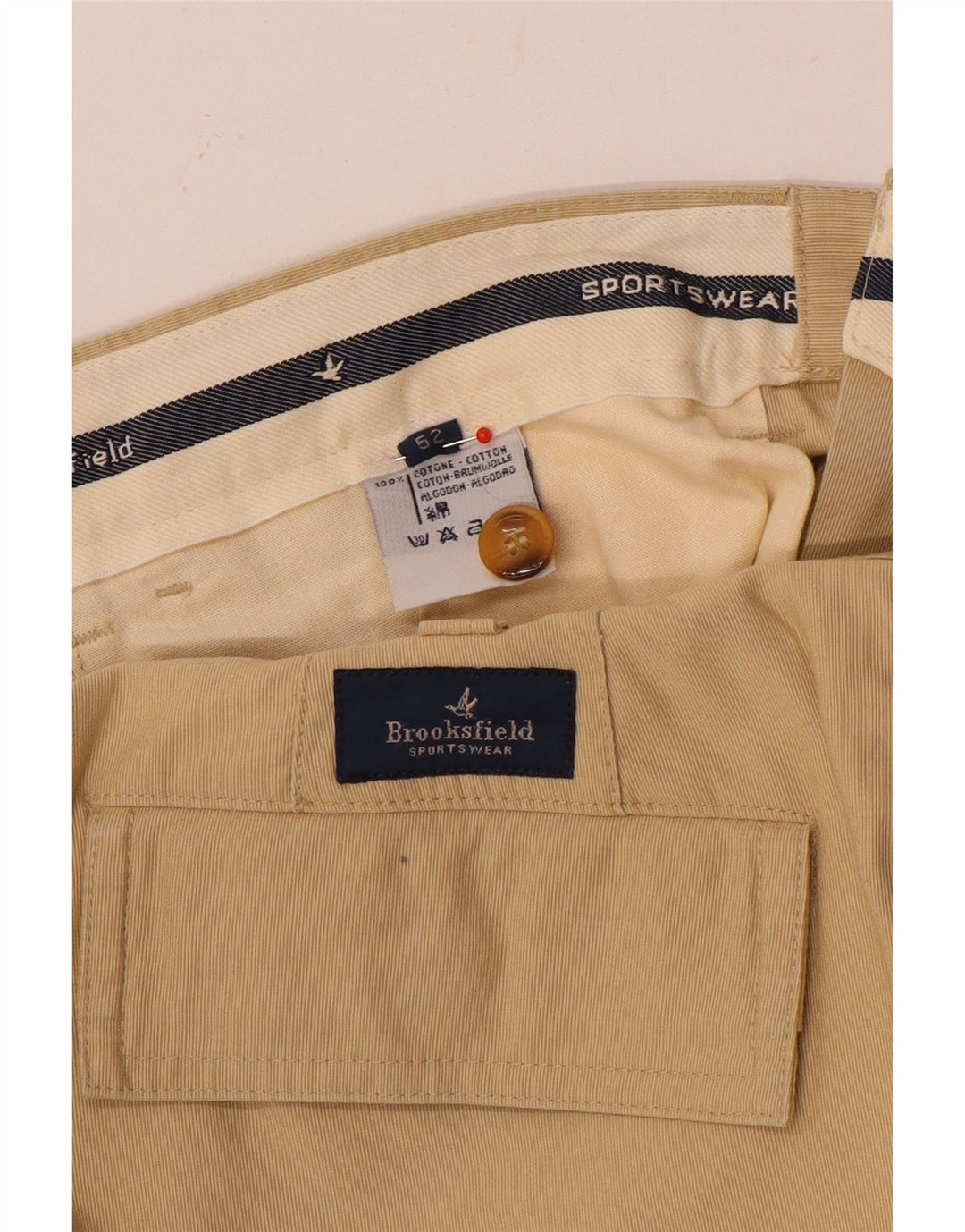 Brooksfield Herren Cargoshorts IT 52 XL W38 Beige Baumwolle
