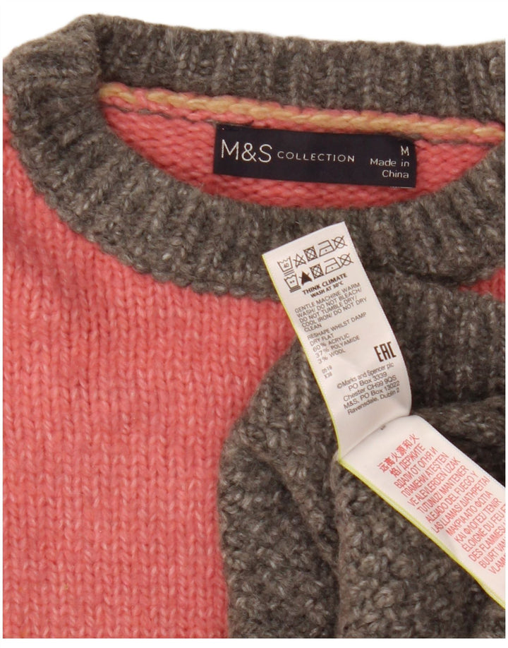 Marks & Spencer Damen-Pullover mit Rundhalsausschnitt, Gr. 14, mittelmehrfarbig