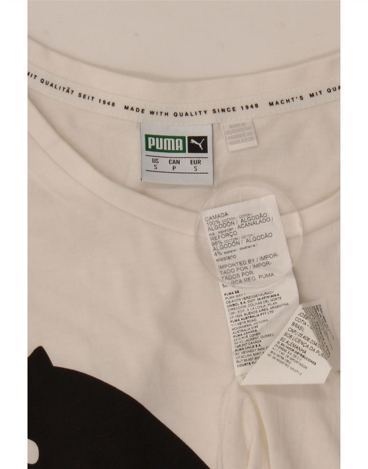 Puma Herren-T-Shirt mit Grafik, Größe S, weiße Baumwolle