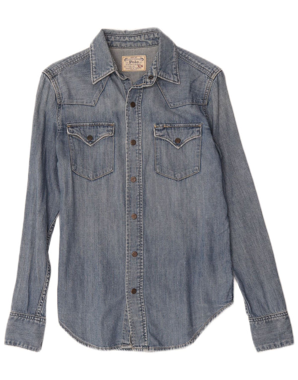Polo Ralph Lauren Herren Jeanshemd XS Blaue Baumwolle