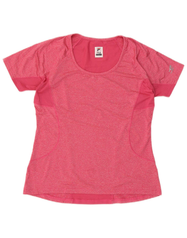 FILA Damen T-Shirt Top UK 14 Large Rosa Polyester