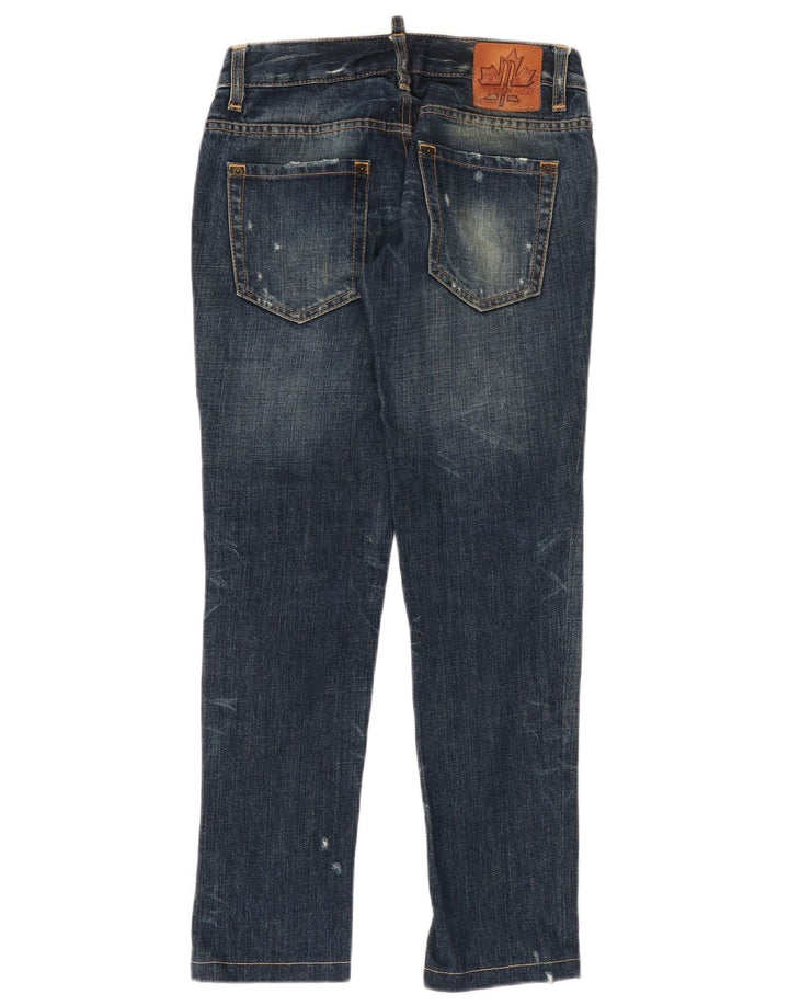 Dsquared2 Damen Distressed Slim Jeans IT 38 XS W28 L29 Blaue Baumwolle