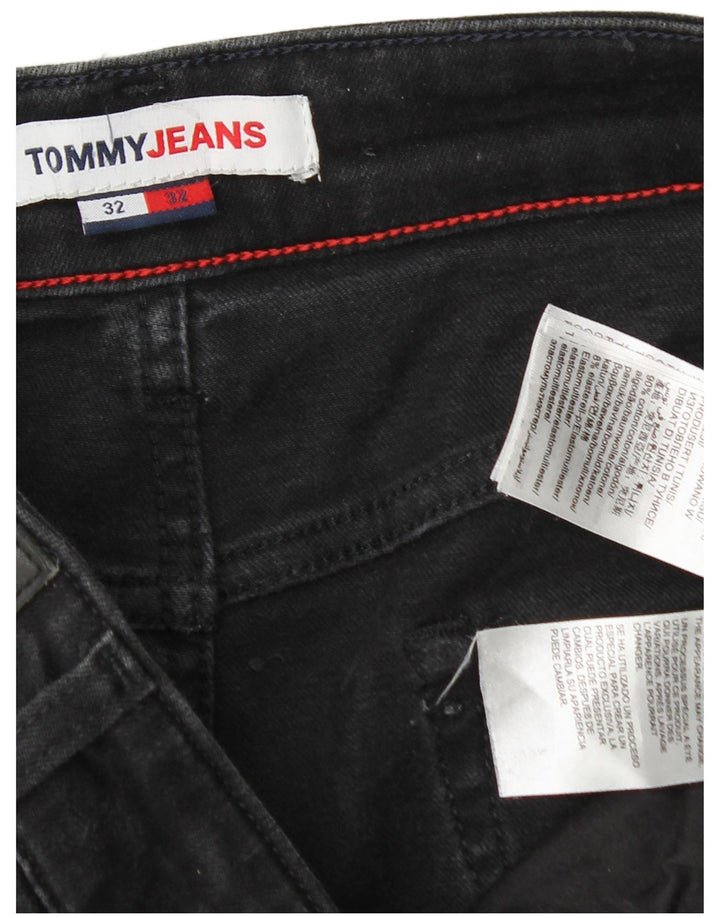 Tommy Hilfiger Herren Slim Jeans W32 L32 Schwarz Baumwolle