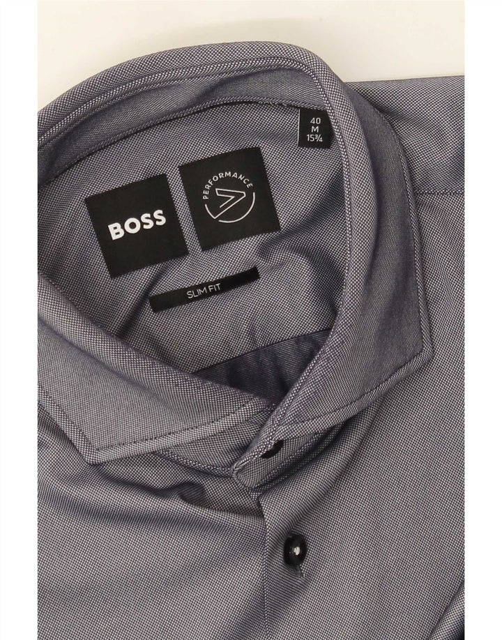 Hugo Boss Herren Slim Fit Hemd Größe 40 15 3/4 Mittelgrau