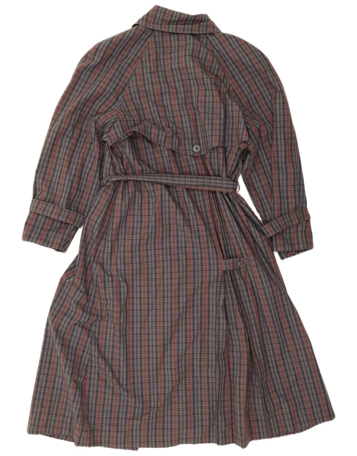 Vintage Damen Trenchcoat EU 42 Großer grauer Karo