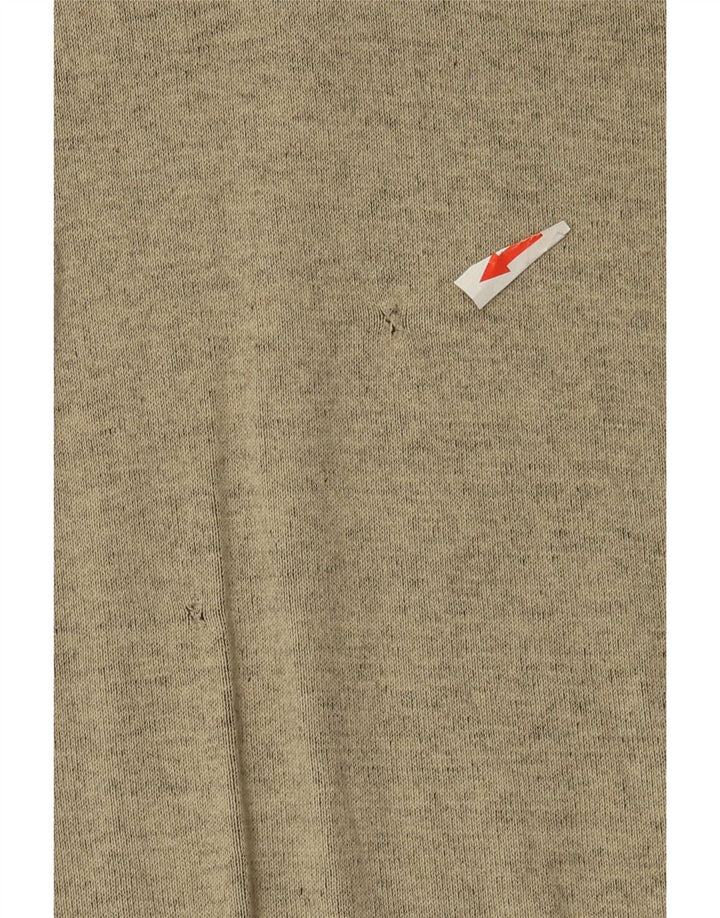 Calvin Klein Herren-Pullover mit Reißverschluss am Hals, mittelbeige gefleckte Baumwolle