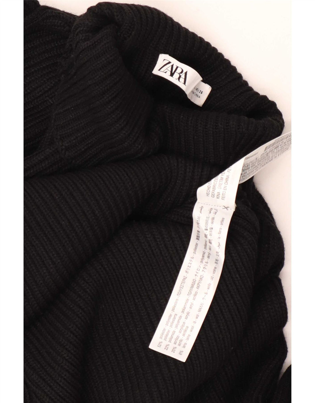 Zara Damen-Pullover mit Rollkragen, Gr. 10, Größe S, Schwarz, Polyester