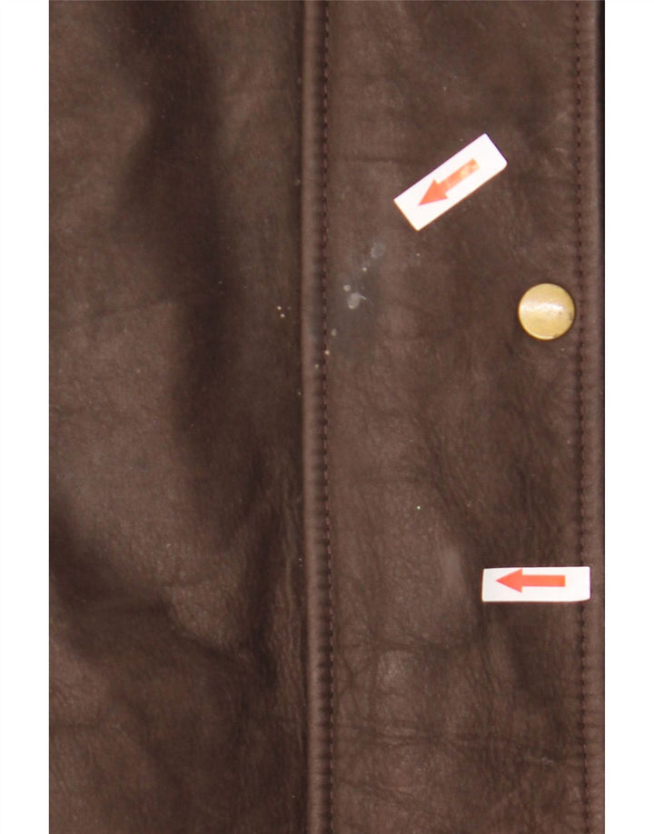 Olly & Co Damen Übergroße Lederjacke UK 12 Mittelbraun