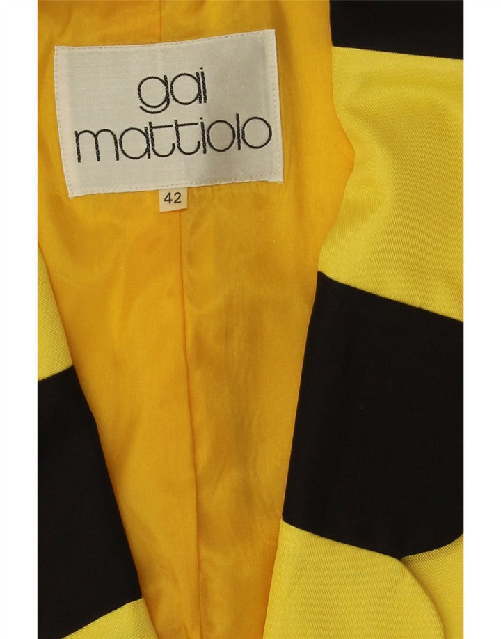 Gai Mattiolo Damen Kurzarm-Blazerjacke IT 42 Mittelgelb