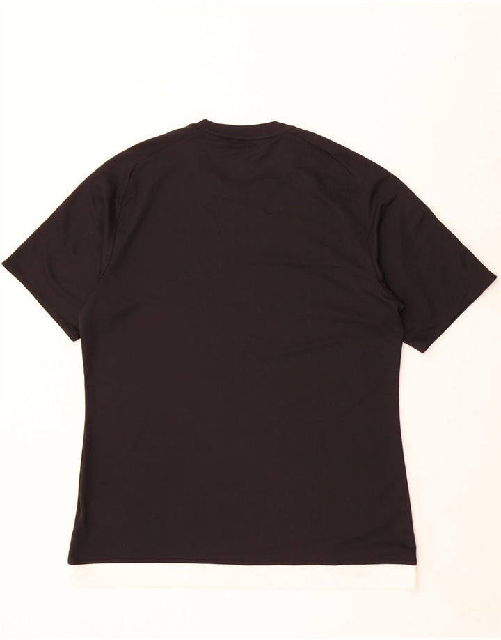 Adidas Herren Climalite T-Shirt Top Large Schwarz Colourblock Polyester
