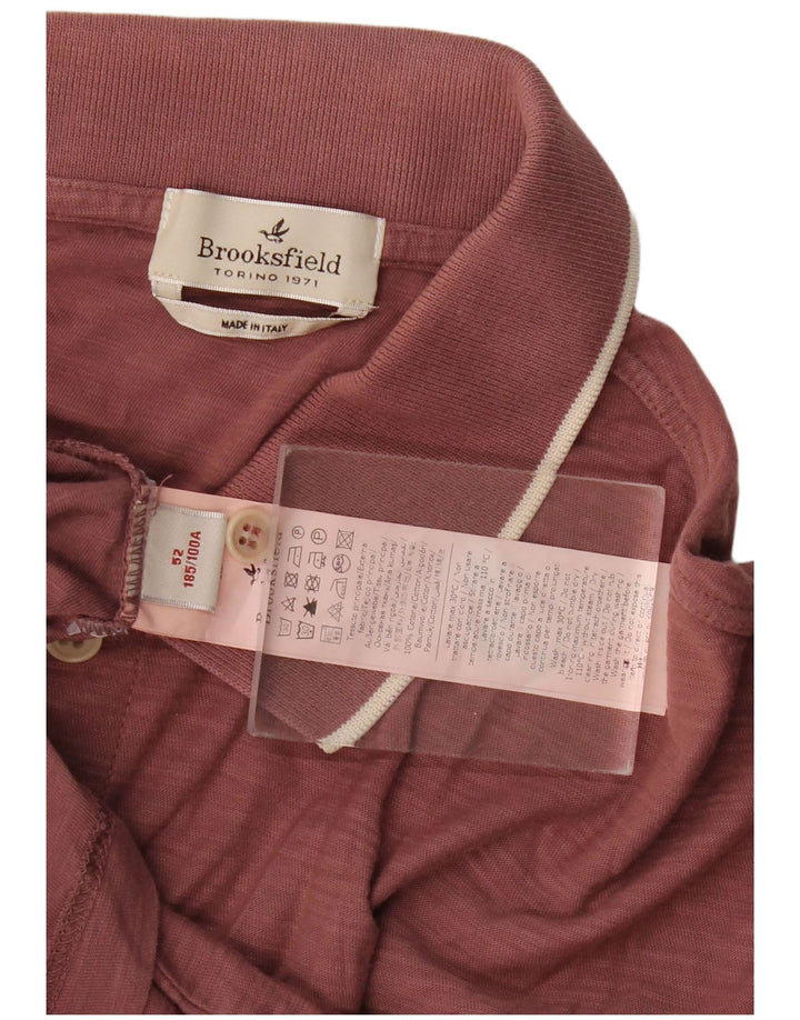 Brooksfield Herren Poloshirt IT 52 Large Maroon Cotton Classic