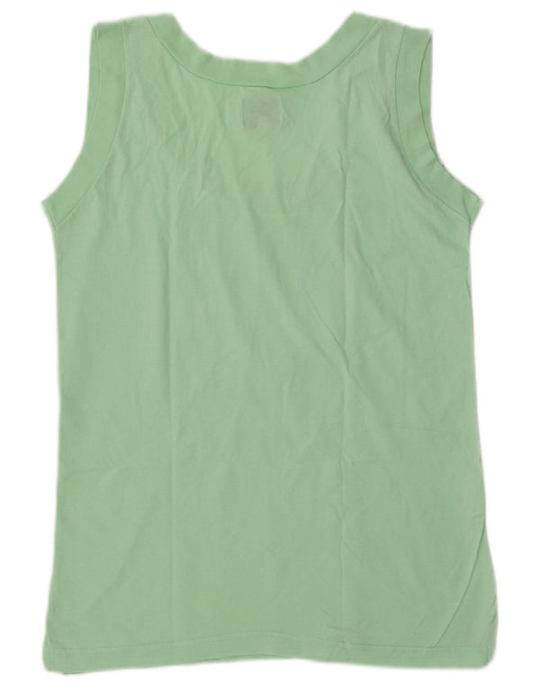 Laura Biagiotti Damen Grafik-Trägershirt UK 10 Small Grüne Baumwolle
