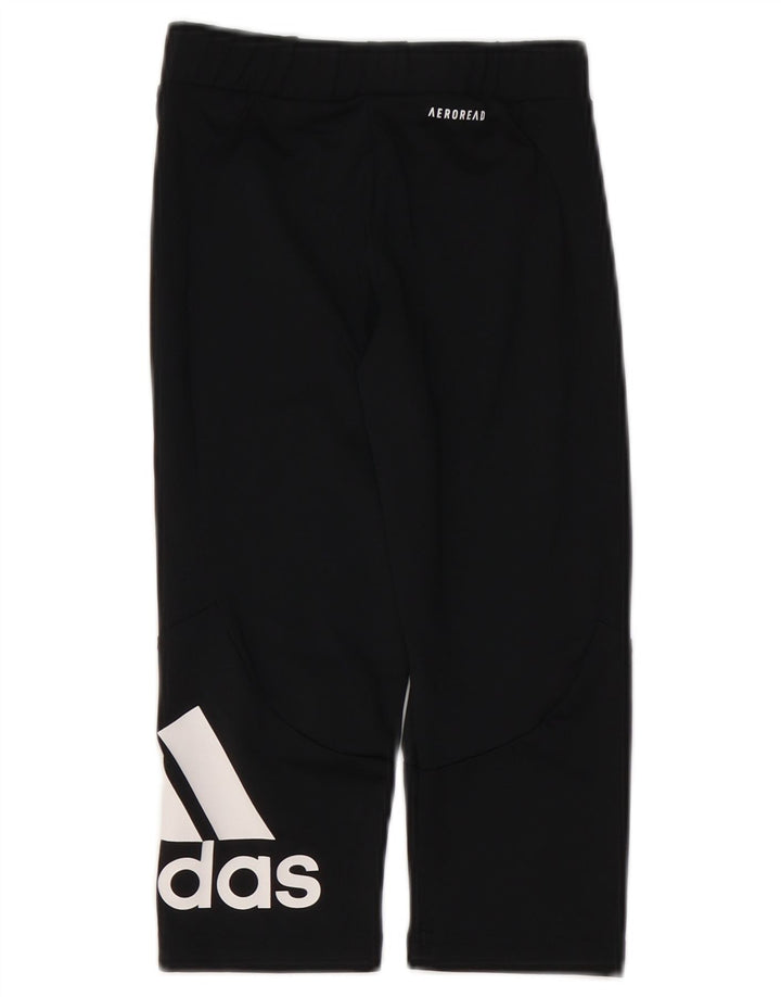 ADIDAS Aeroready Grafik-Leggings für Mädchen, 9–10 Jahre, schwarzes Polyester