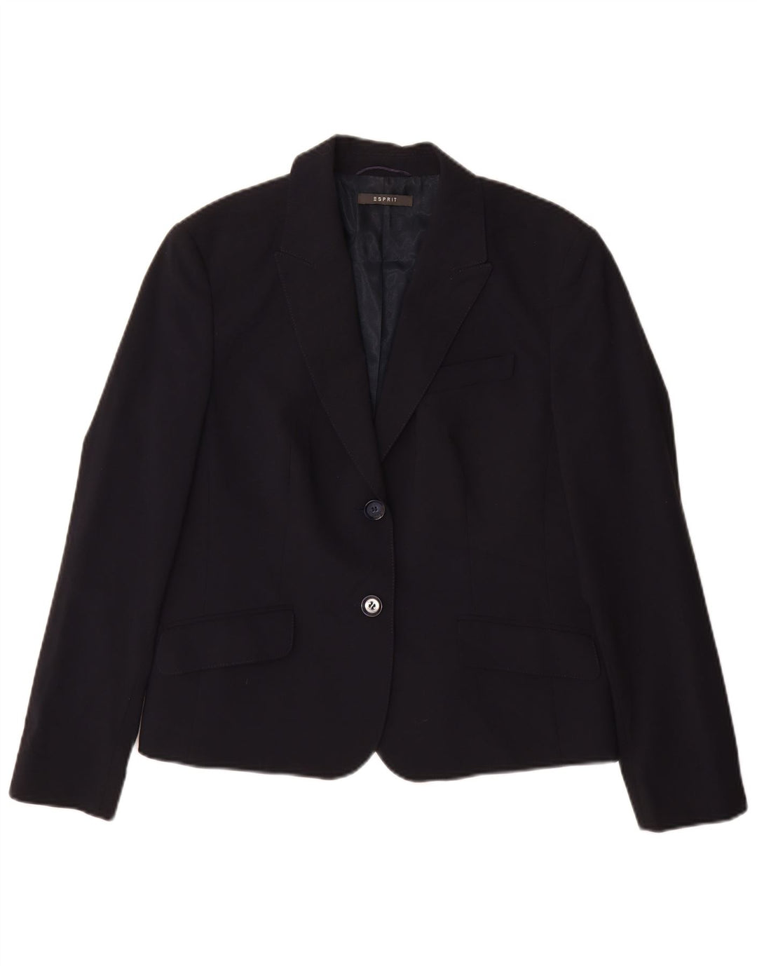 Esprit Damen-Blazerjacke mit 2 Knöpfen, UK 16, Größe L, Marineblau, Polyester