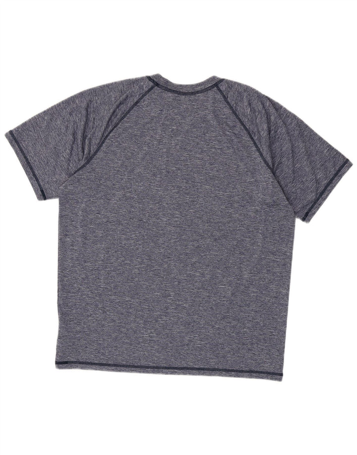 Nike Herren Dri Fit T-Shirt-Oberteil, großes Marineblau meliertes Polyester