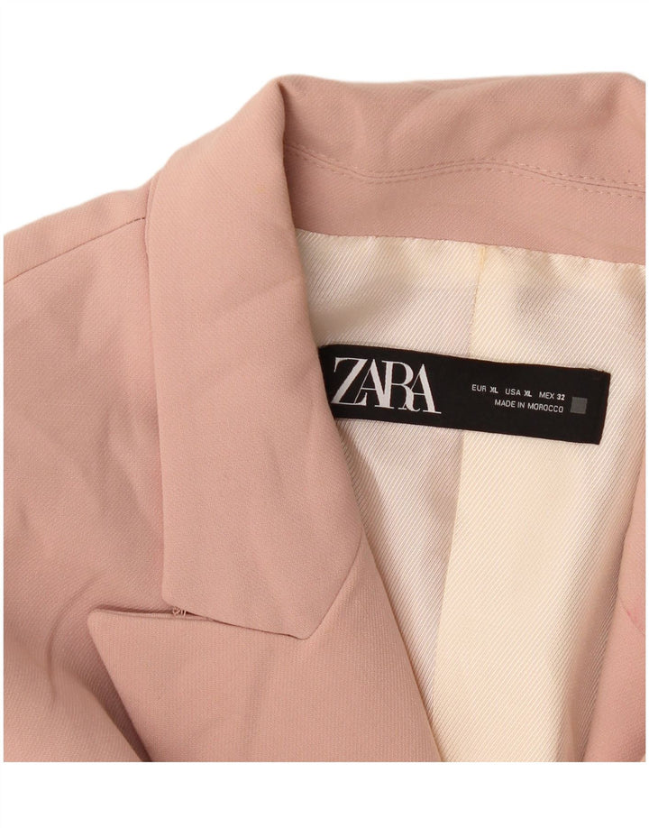 Zara Damen 2-Knopf-Blazerjacke UK 18 XL Rosa