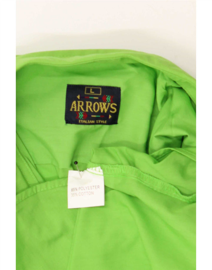 Vintage Herrenhemd, groß, grünes Polyester
