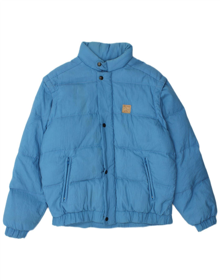 MC Ross wattierte Herrenjacke mit Kapuze, Größe 46, klein, blau, Polyamid