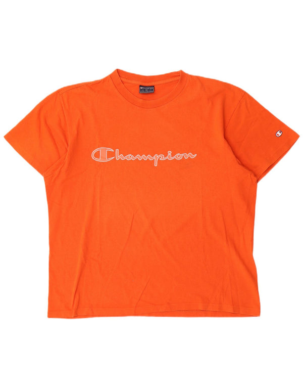 Champion Herren Grafik T-Shirt Top XL Orange Baumwolle