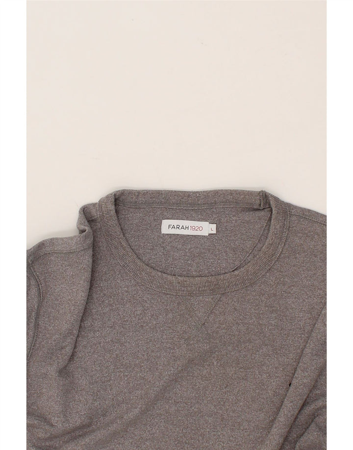 FARAH Mens Sweatshirt Jumper Large Grey Cotton Vintage Farah and Second-Hand Farah from Messina Hembry 