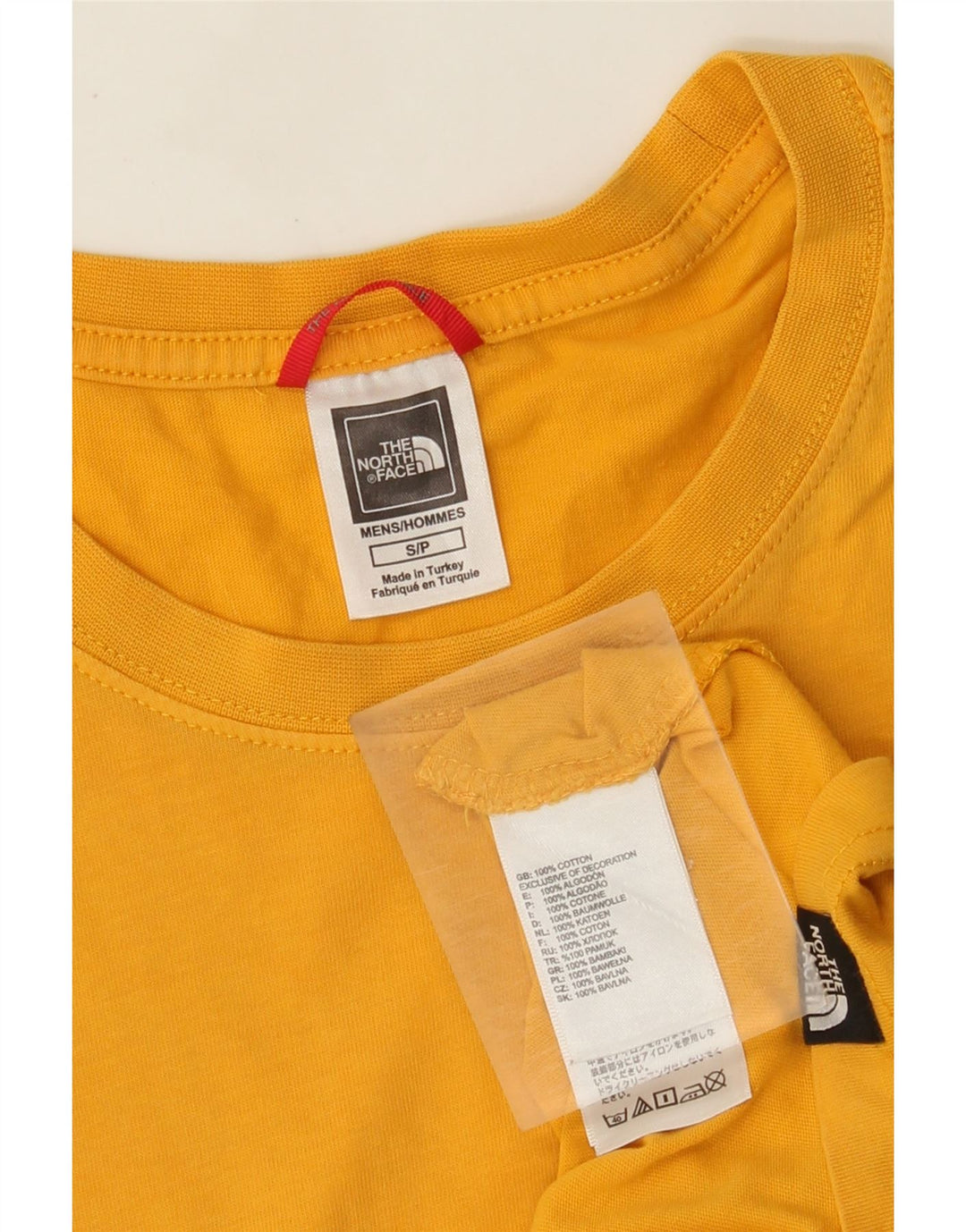 The North Face Herren T-Shirt Top Small Gelb Baumwolle