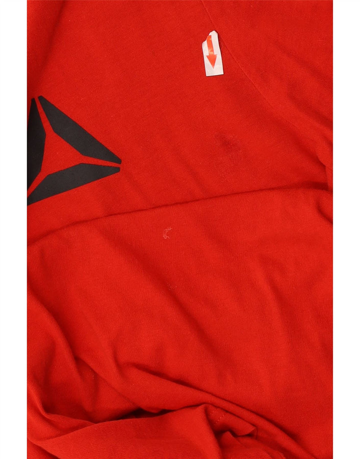 Reebok Herren Grafik T-Shirt Top XL Rot Baumwolle