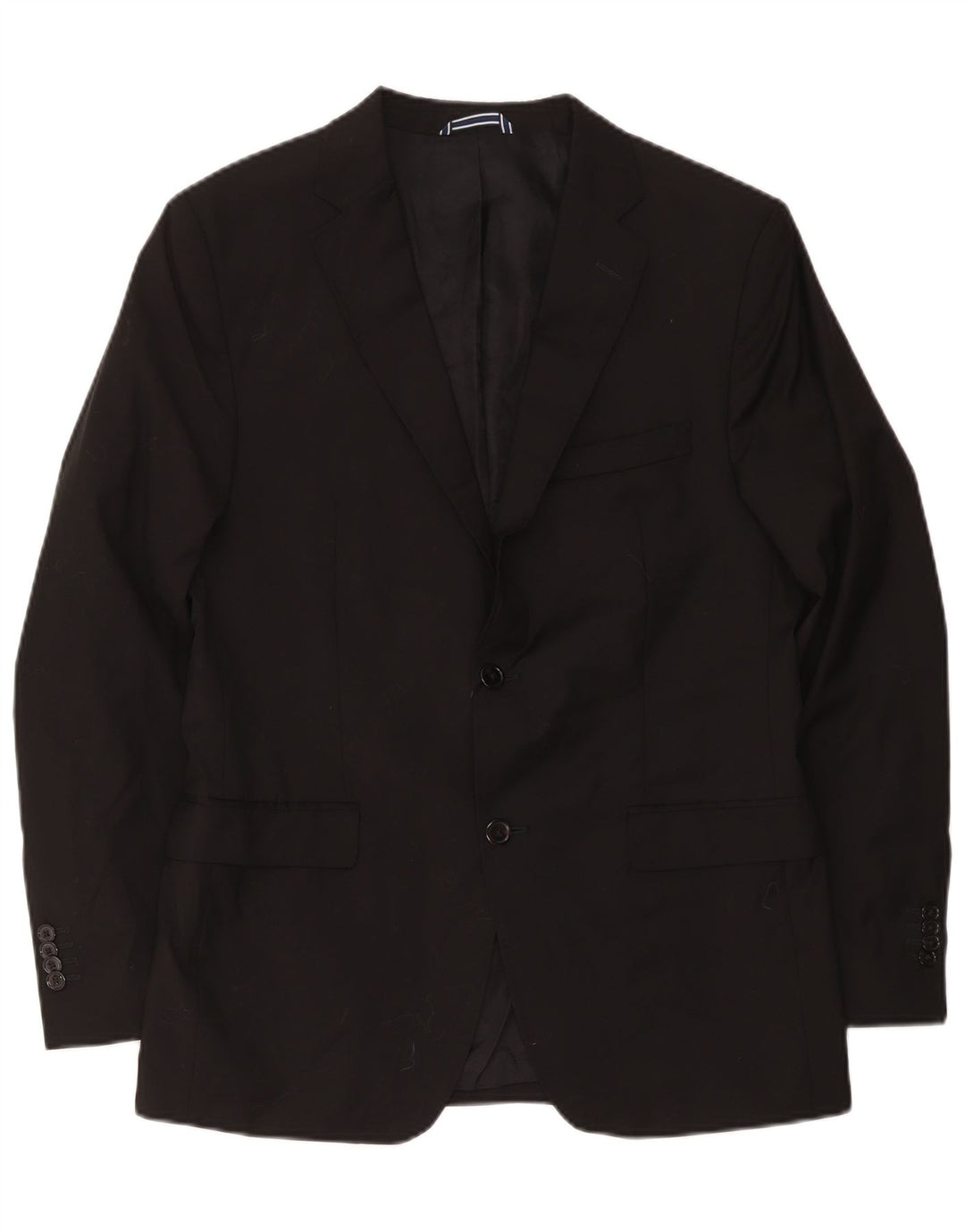 Massimo Dutti Herren-Blazer mit 2 Knöpfen, EU 54, XL, schwarze Wolle