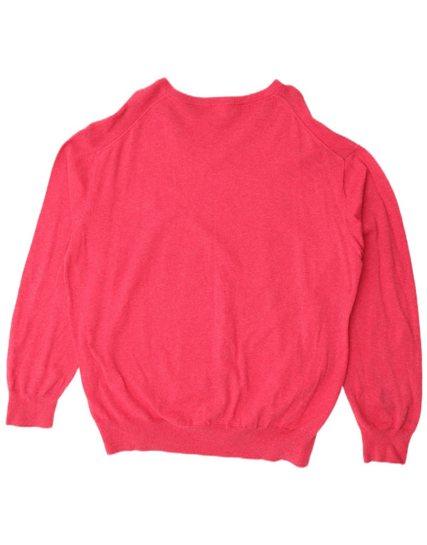 Gant Damen-Pullover mit V-Ausschnitt, UK 22 3XL, rosa Baumwolle