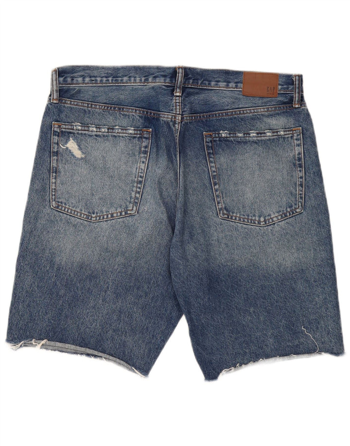 Gap Distressed Denim-Shorts für Herren, W34, Größe L, Blau, Baumwolle