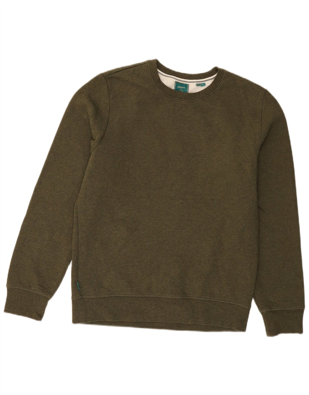 SUPERDRY Herren-Sweatshirt-Pullover, große Khaki-Baumwolle