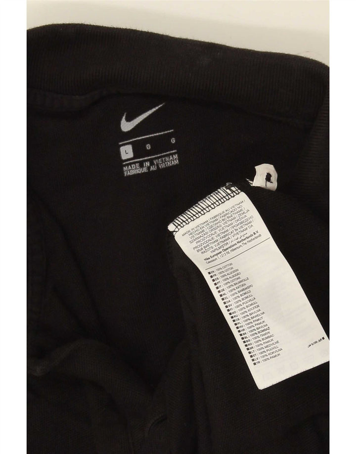 Nike Herren-Poloshirt, groß, aus schwarzer Baumwolle
