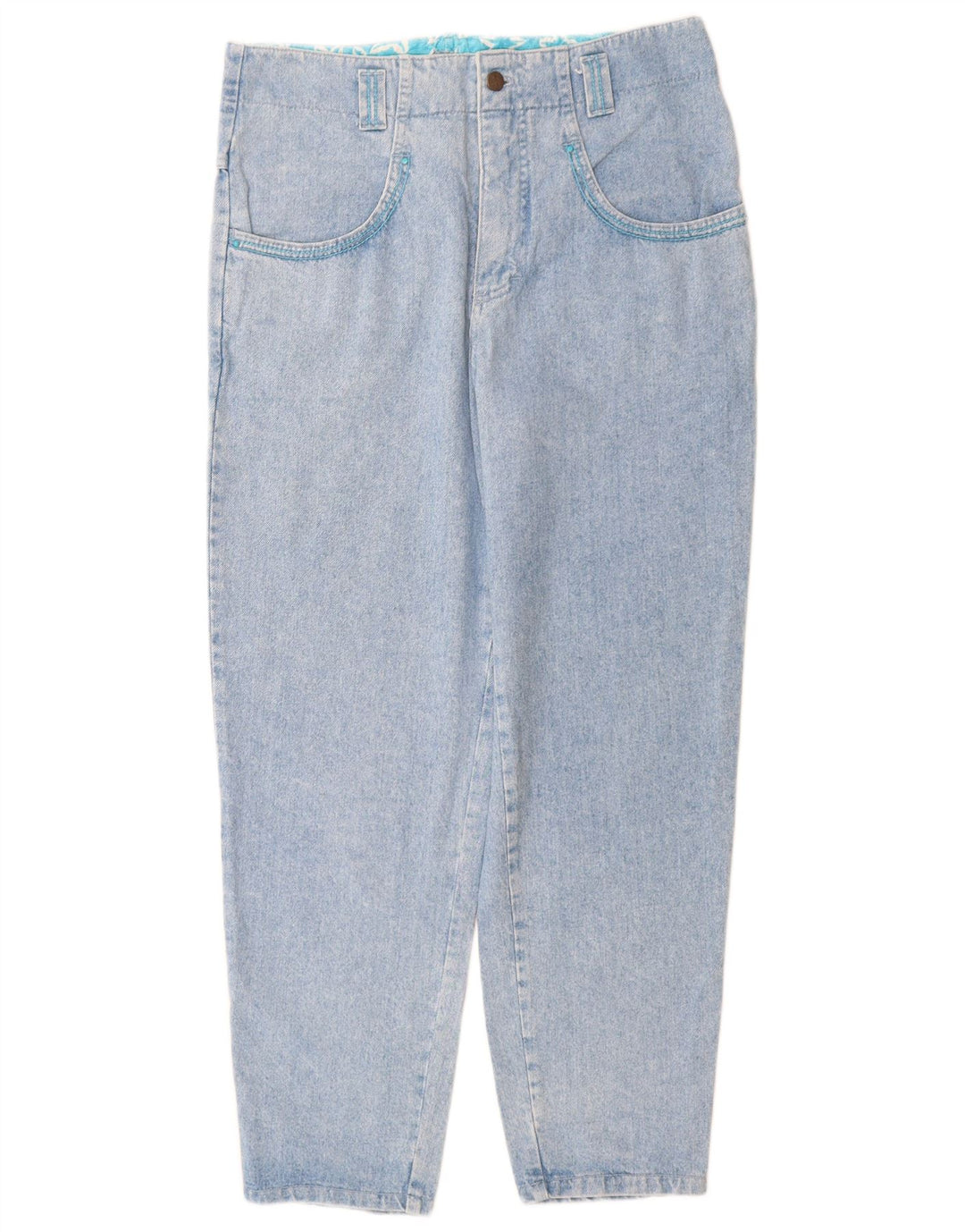 Mash Damen Tapered Jeans IT 46 Large W30 L30 Blaue Baumwolle