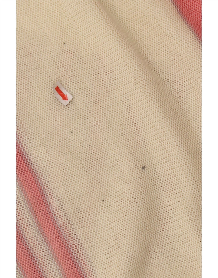 VINTAGE Damen-Pullover mit U-Boot-Ausschnitt, UK 14, Mittelrosa, Farbblock