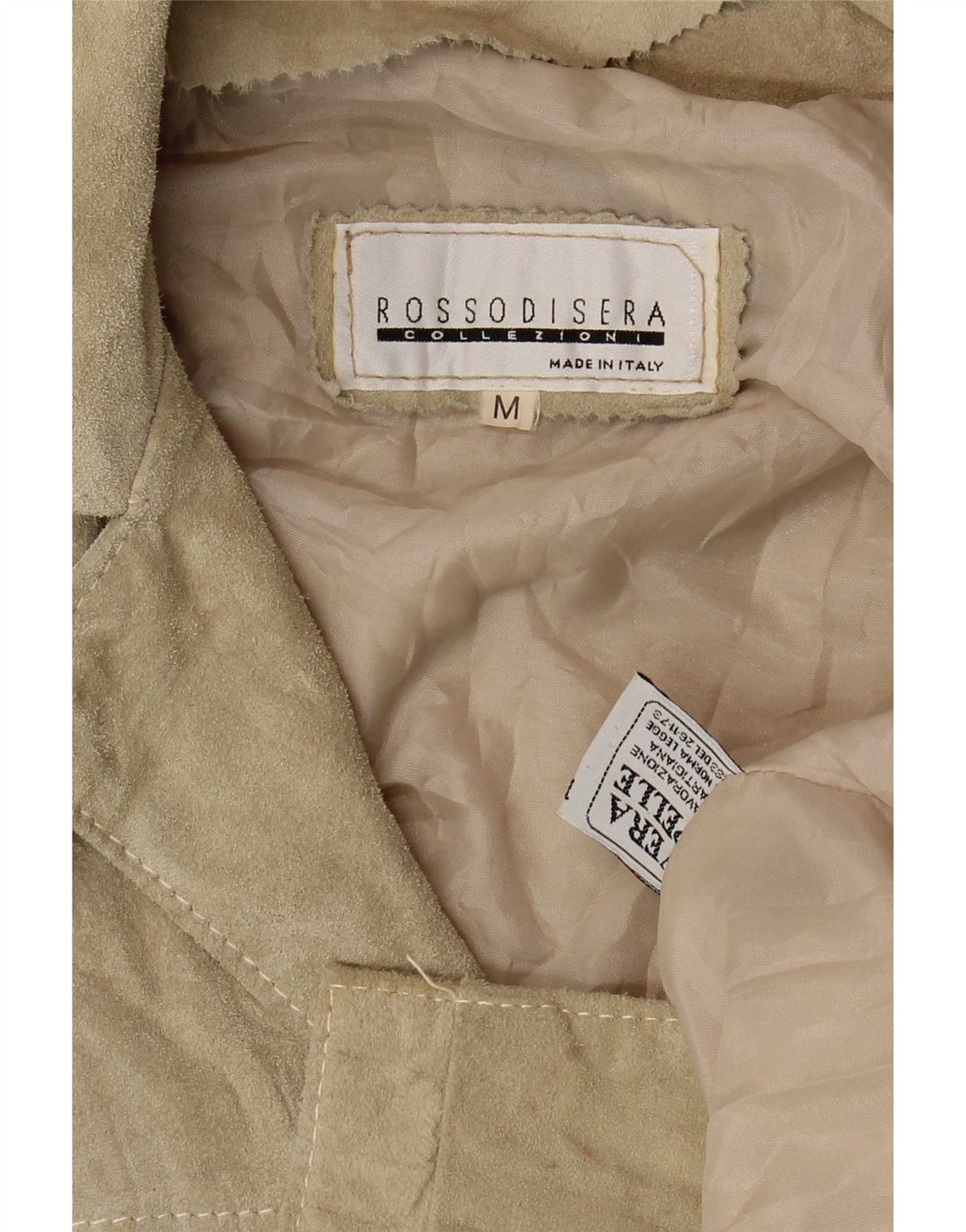Rossodisera Damen Übergroße Wildlederjacke UK 14 Medium Beige Leder