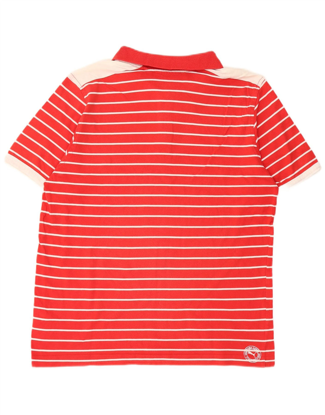 Puma Herren-Poloshirt, groß, rot gestreift, Baumwolle