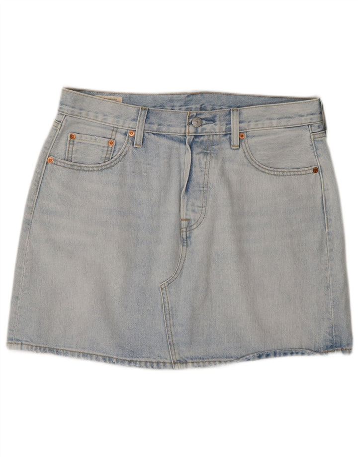 Levi's Damen Mini-Jeansrock W32 Large Blaue Baumwolle
