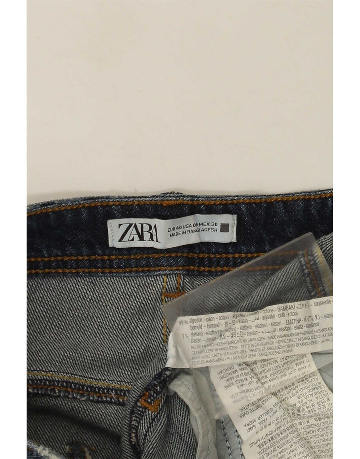 Zara Damen Distressed Slim Jeans EU 40 Medium W30 L28 Blaue Baumwolle