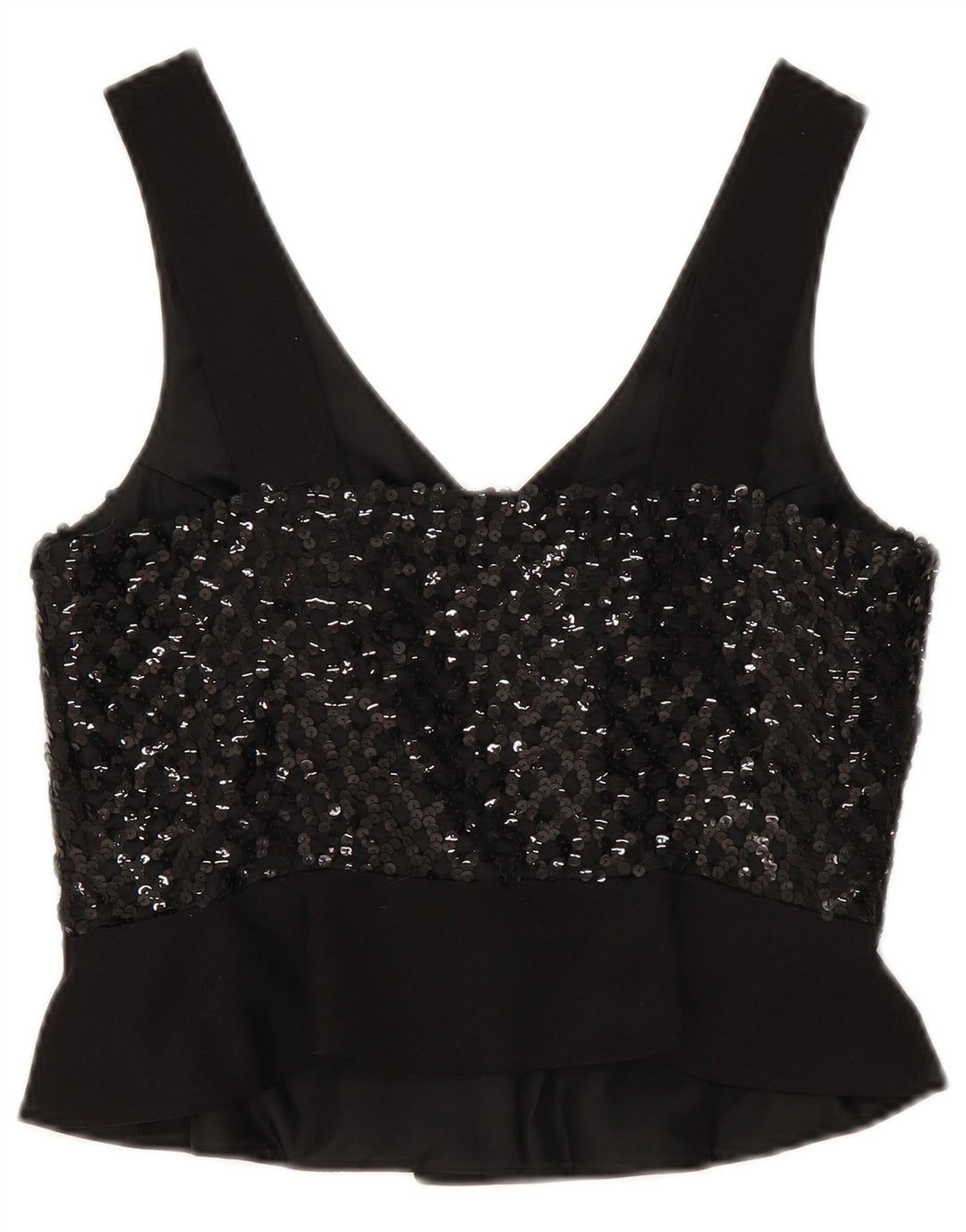 Lucie Linden Damen Ärmelloses Crop Top IT 42 Mittelschwarzes Polyester
