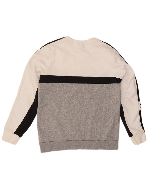 Adidas Sweatshirt mit Grafik für Jungen, 13–14 Jahre, weiße Colourblock-Baumwolle