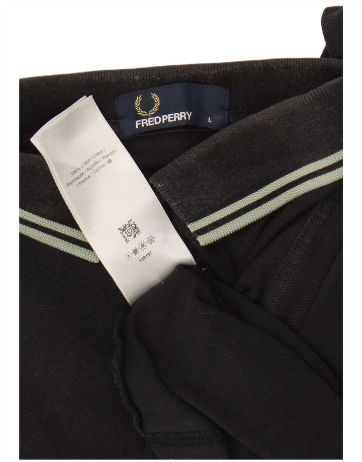 Fred Perry Herren-Poloshirt, große schwarze Baumwolle