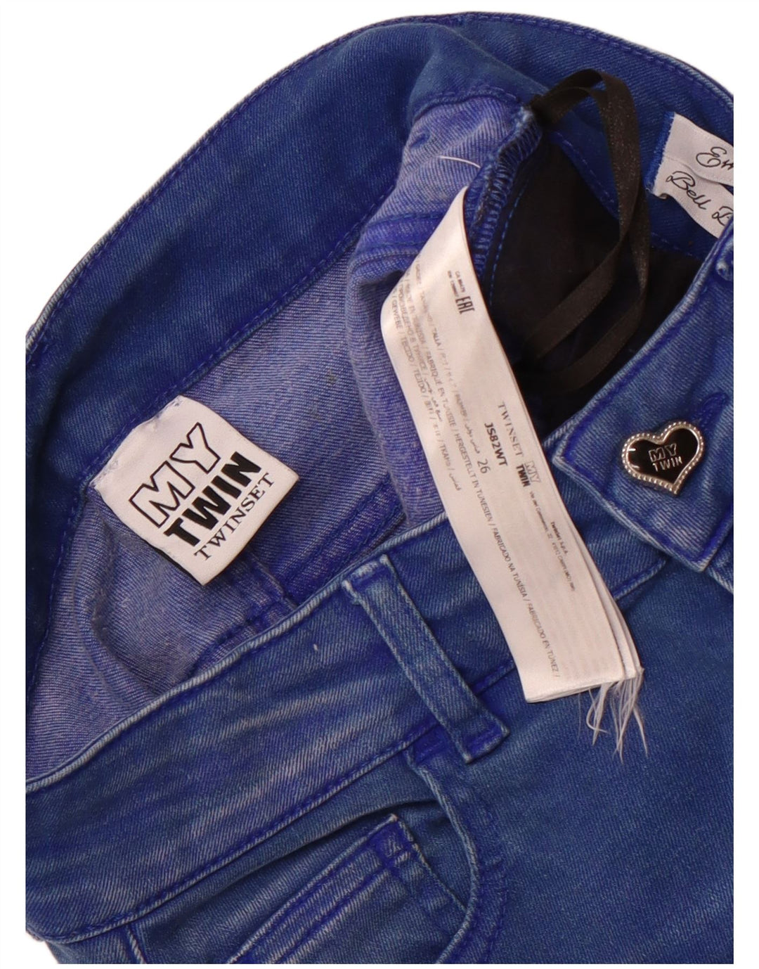 Twinset Damen Schlagjeans W26 L30 Blaue Baumwolle